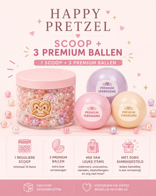 Happy Pretzel Scoop + 3 premium ballen